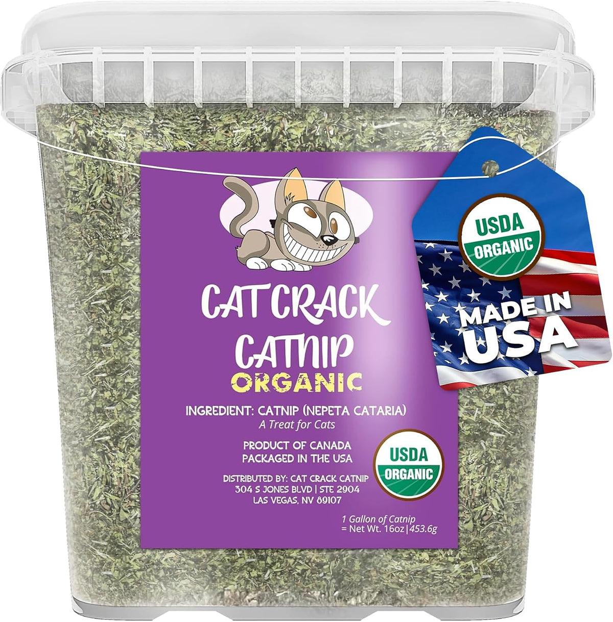 Cat Crack premium catnip safety seal packaging