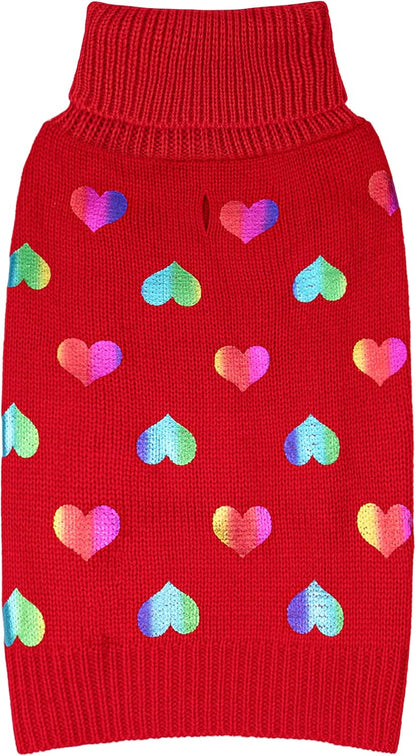 KYEESE Dog Christmas Sweater with Reindeer Pattern, Cozy Holiday Outfit, Turtleneck Dog Sweater for Small Dogs with Leash Hole, Red Buffalo Plaid Knitwear, Soft Warm Festival Dogs Clothes, Large - Image 9