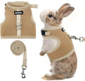 AIITLE breathable bunny harness and leash set in khaki color front view showing mesh fabric structure