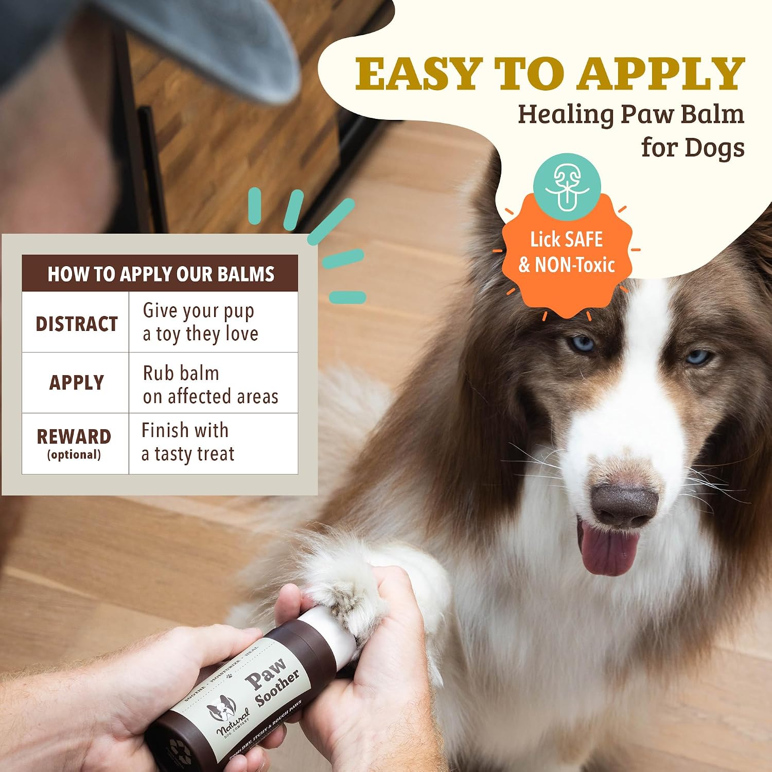 Premium dog paw moisturizer stick for daily pet paw care