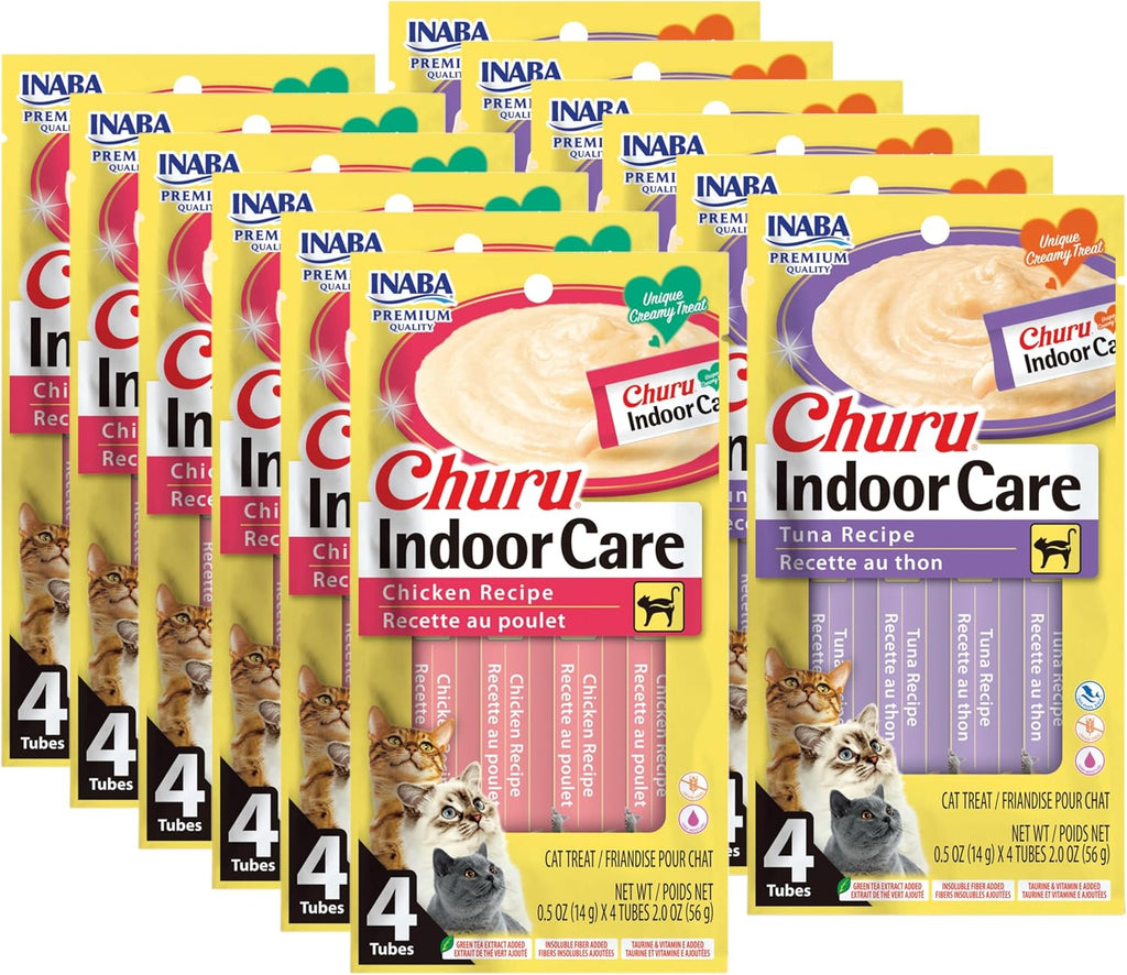 INABA Churu for Cats, Functional, Creamy Lickable Pure Cat Treat for Indoor Care and Hairball Control, 0.5 Ounces Each, 24 Tubes (4 per Pack), 2 Flavor Tuna and Chicken Variety Pack - Image 10