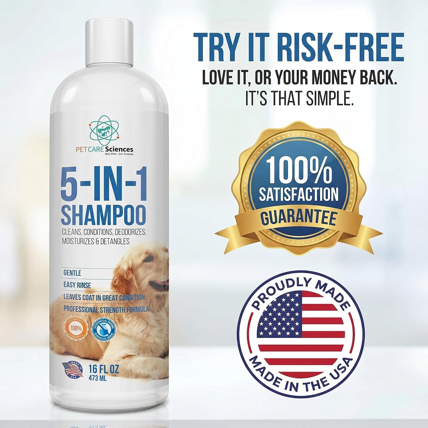 Healthy dog after using Pet Care Sciences sensitive skin shampoo
