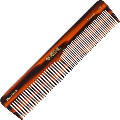 Kent 16T tortoise fine and wide tooth handmade comb front view