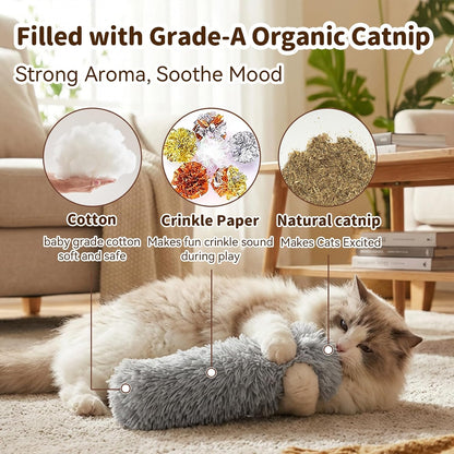 Interactive cat toy with durable fabric texture