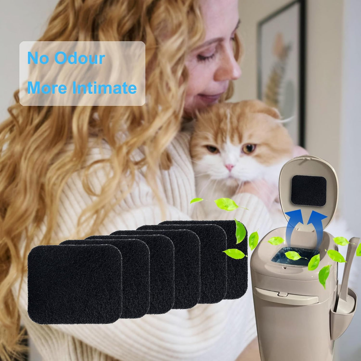 PurifyLogix 6 Pack Charcoal Filters Replacement for Litter Genie Standard Pail, Activated Charcoal Filters Compatible with Litter Genie Cat Litter Box Waste Disposal System for Odor Control (6) - Image 9