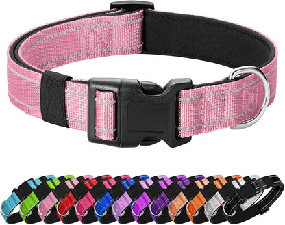 Reflective Dog Collar Padded with Soft Neoprene Breathable Quick Release Basic Dog Collars for Medium Dogs Purple Girl - Image 15