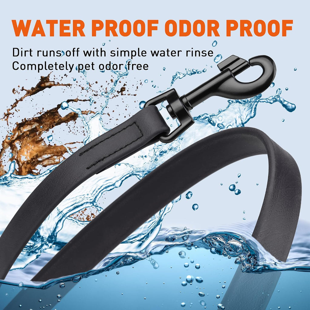 Tactical black hardware on Dogline Biothane waterproof dog lead