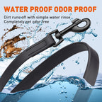 Tactical black hardware on Dogline Biothane waterproof dog lead