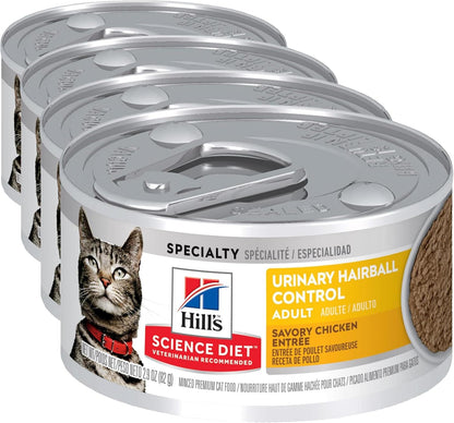 Hill's Science Diet Adult Urinary & Hairball Control Wet Cat Food, Chicken Minced, 2.9 oz. Cans, 12-Pack - Image 13