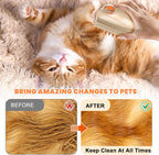 Dog and cat together during grooming with Arvion steam brush