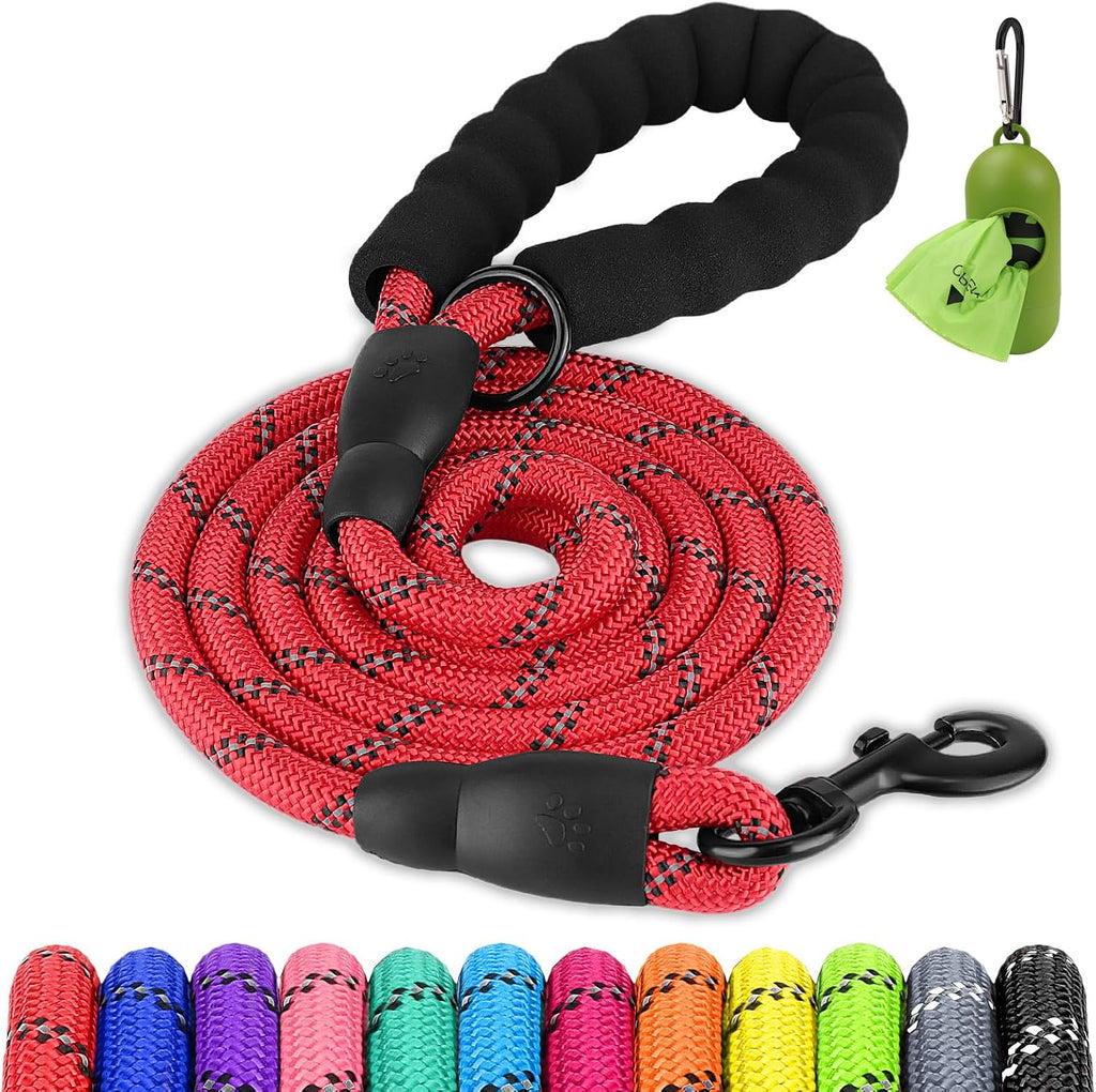 Joytale Dog Leash for Large Dogs, Heavy Duty Nylon Leashes with Comfortable Padded Handle and Highly Reflective Threads, Ideal for Walking and Training, Black, 6'x1/2'' - Image 9