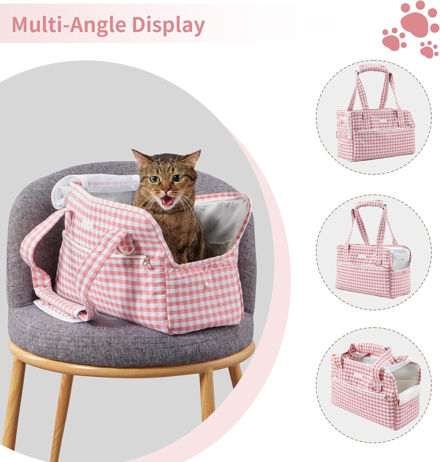 Interior view of Machamie pet carrier showing soft padding