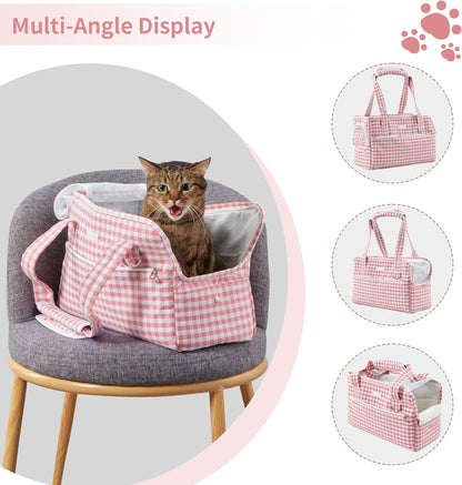 Interior view of Machamie pet carrier showing soft padding
