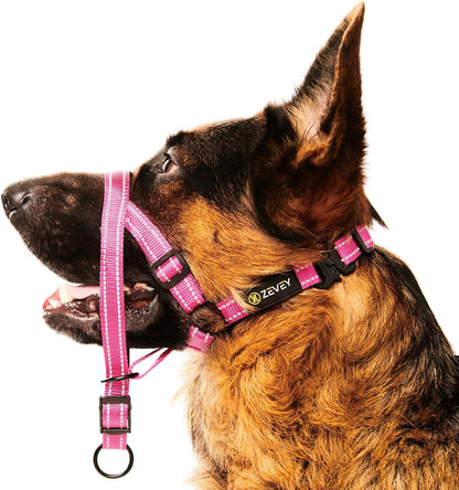 Adjustable Dog Head Halter with Safety Strap, Soft Padded Dog Head Collar for Small Medium Large Dogs, No-Pull Dog Harness for Training and Walking (Medium, Pink) - Image 10