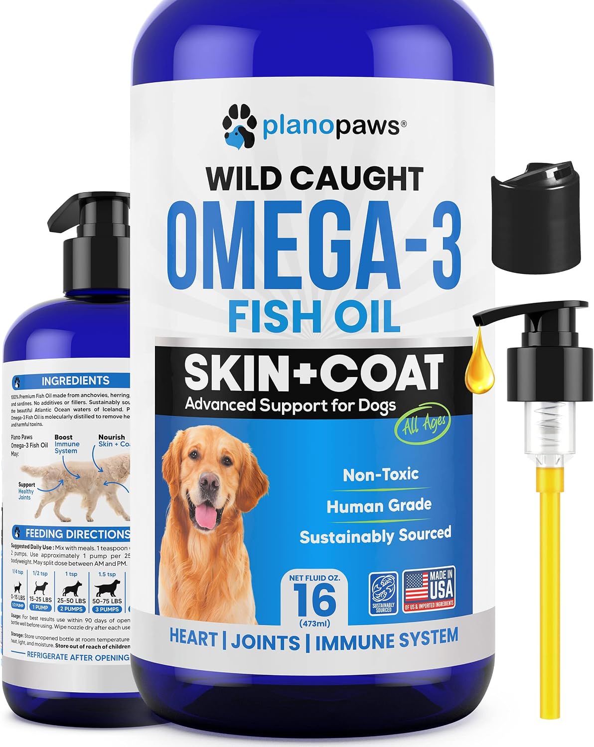 Omega 3 Fish Oil for Dogs - Better Than Salmon Oil - Dog Fish Oil Supplement to Reduce Shedding & Itching - Supports Joints, Brain, and Heart Health - Skin and Coat Supplement - Liquid Fish Oil - Image 11