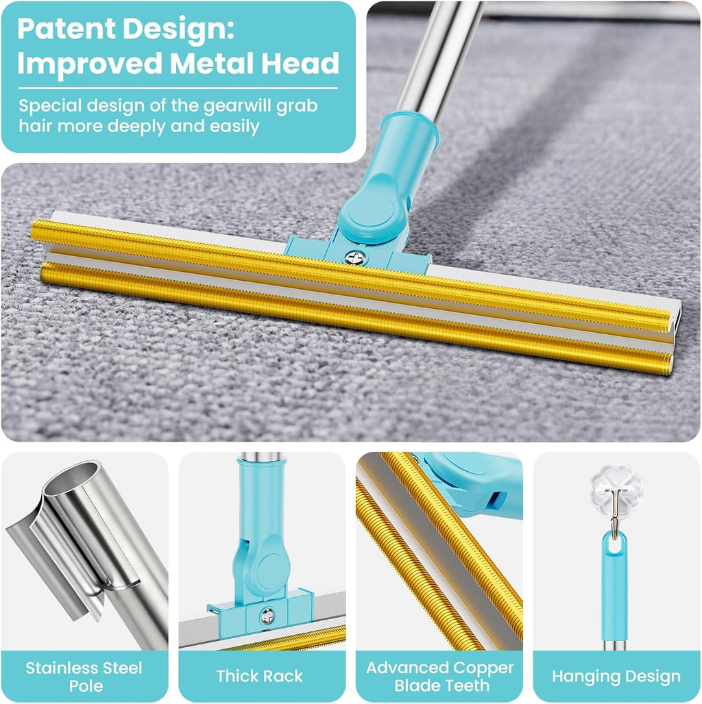 Bolfie pet hair remover kit cleaning a fabric sofa