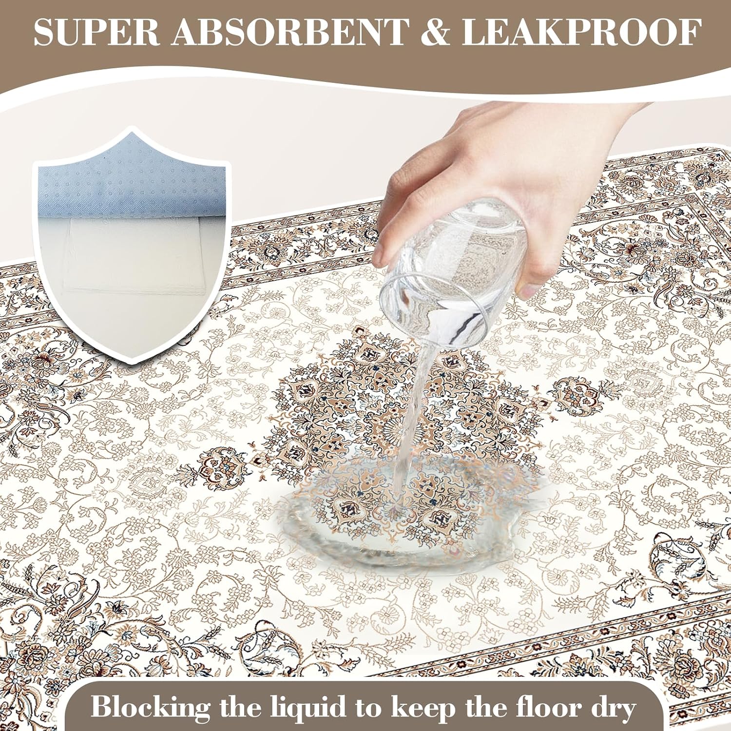 Dogcator non-slip waterproof pee pad placed on hardwood floor