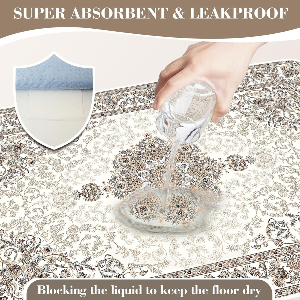 Dogcator non-slip waterproof pee pad placed on hardwood floor
