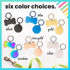 ExcelMark high visibility deep engraved pet name tag round shape detail view