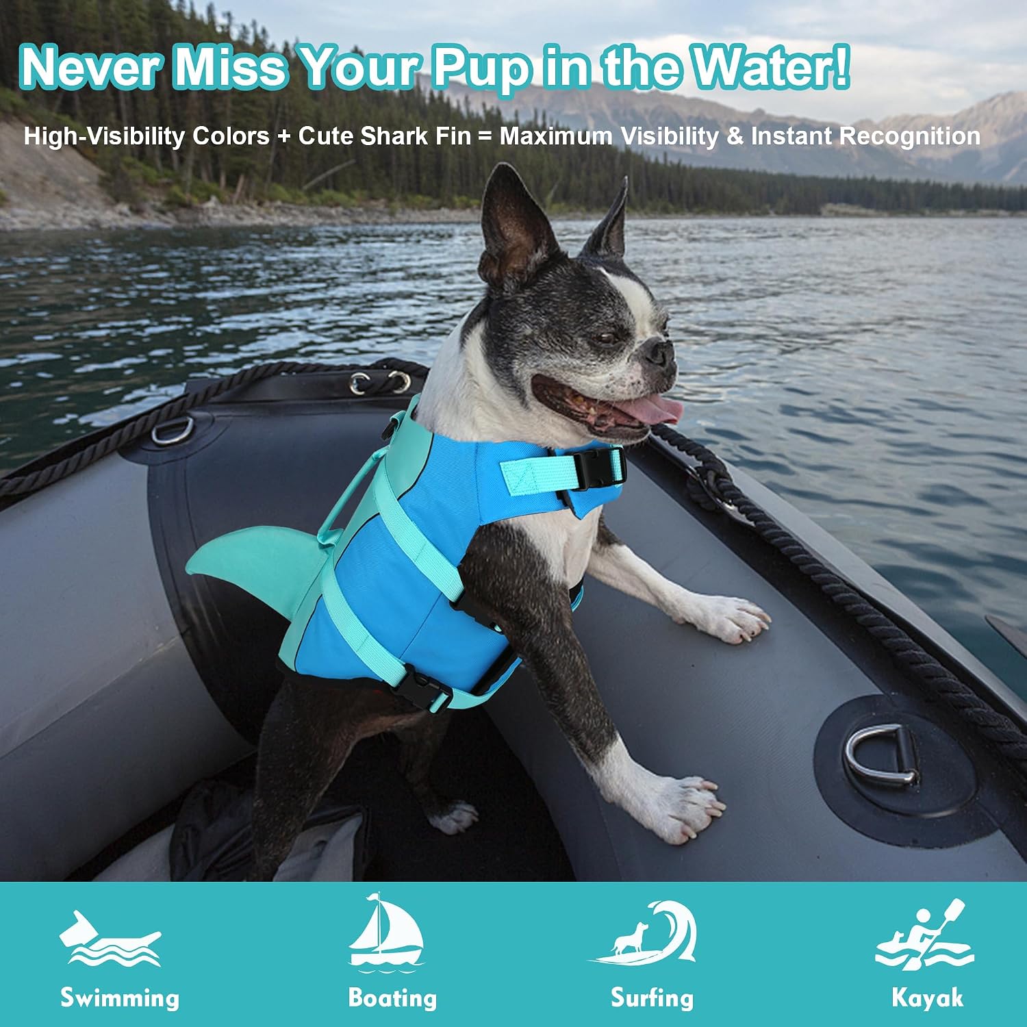 Dogcheer premium imported pet life jacket demonstrating thickness of buoyant foam