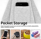 CUBY puppy carrier sling displaying the large storage pocket
