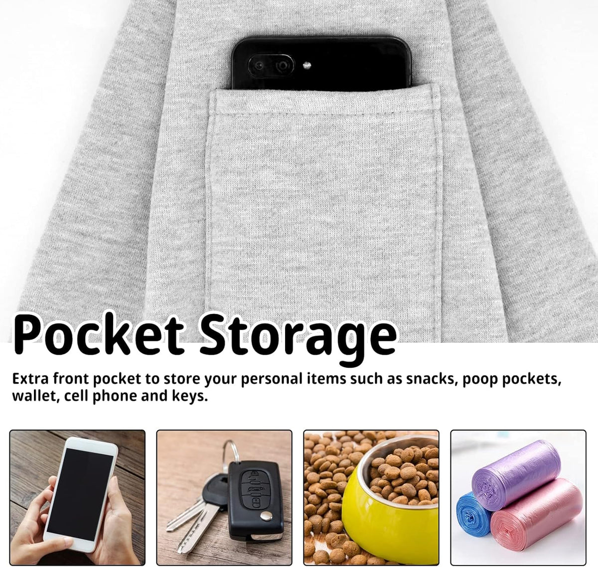 CUBY puppy carrier sling displaying the large storage pocket