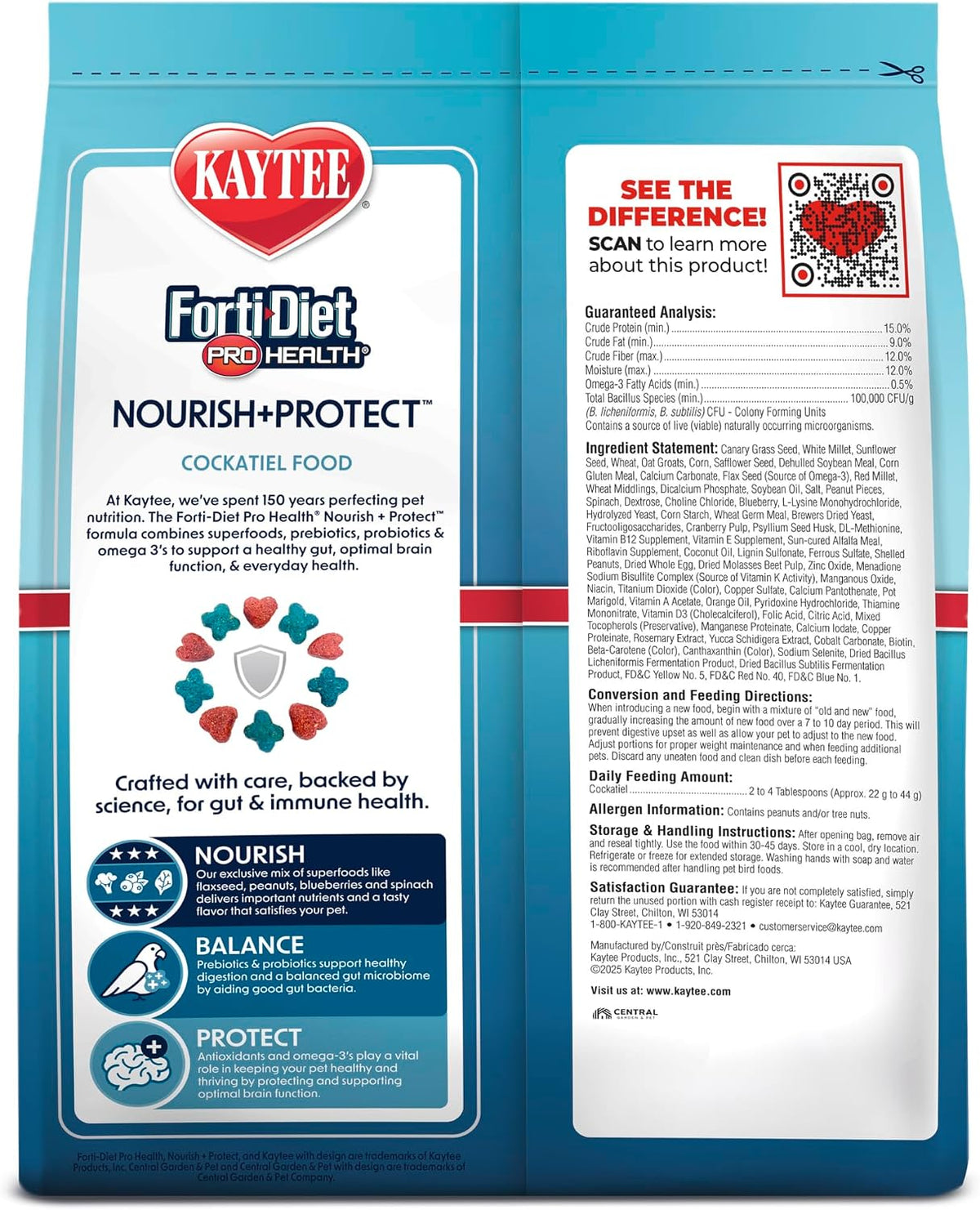 Kaytee Forti-Diet Pro Health Nourish+Protect Cockatiel Food, 5 lb - Image 12