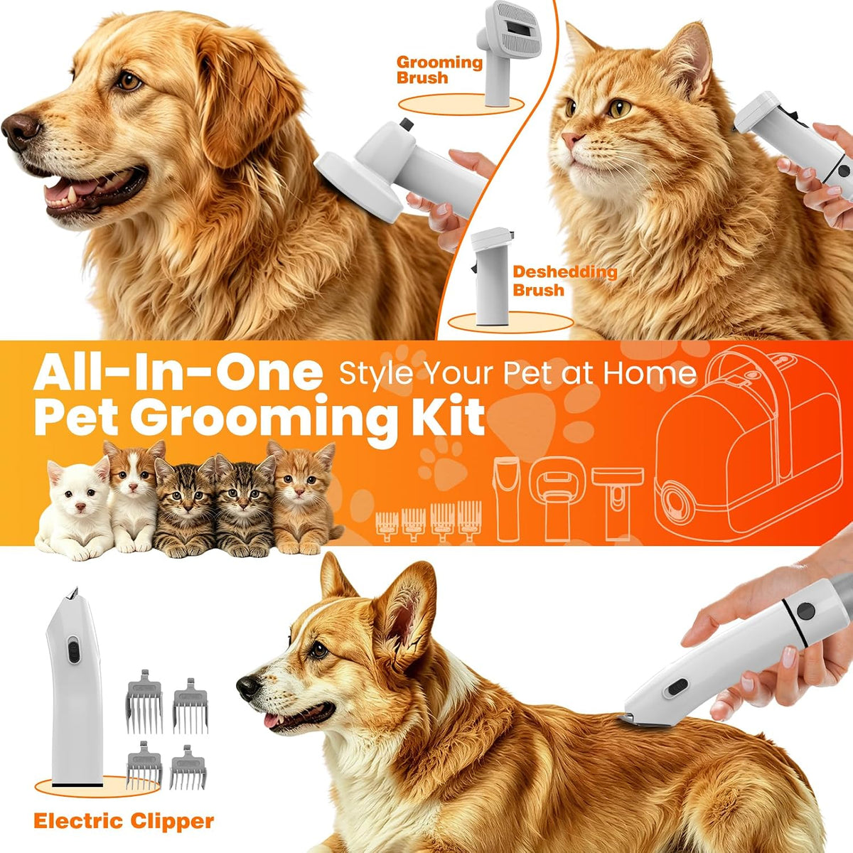 Ubrobo pet grooming vacuum cleaner showing the 1.5 Litre dust cup capacity.