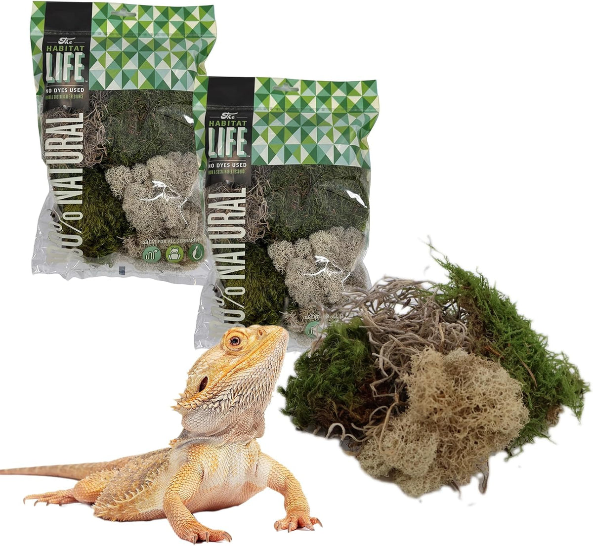 The Habitat Life - Natural Variety Pack - Mix of Reindeer, Mood, Sheet & Spanish Moss - for All Terrariums - Humidity Control - Breathable Bedding - Dye-Free & Safe - Medium - 1 Pack - Image 13