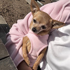Jacko and Co warm puppy coat pink lemonade color back view