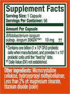 Align Probiotic 56 count box back panel details