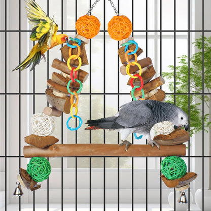 Safe non-toxic chewing and foraging toy for cockatoos and African grey parrots.