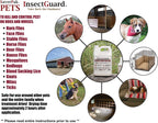 SaverPak InsectGuard Permethrin 0.5 percent spray side panel showing ingredient breakdown and cautionary statements.