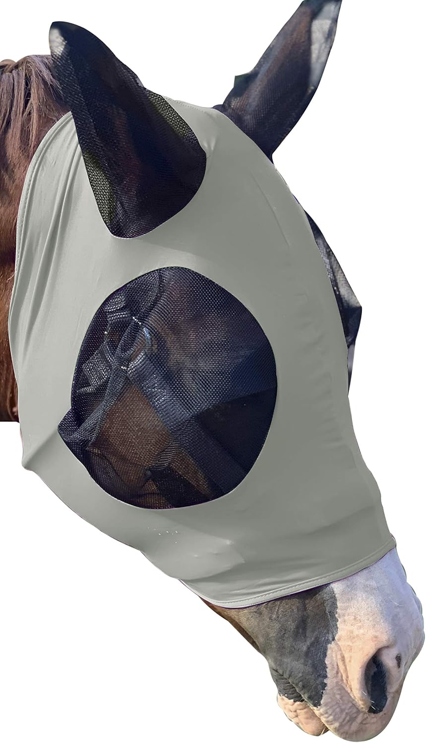 Stretchable UV-Blocking Equine Fly Mask with Moldable Ear Covers, Adjustable Comfort Mesh Straps, Leopard-Pattern Pasture & Trail Protection Perfectly Sized for Full Sized Horses - - Image 13