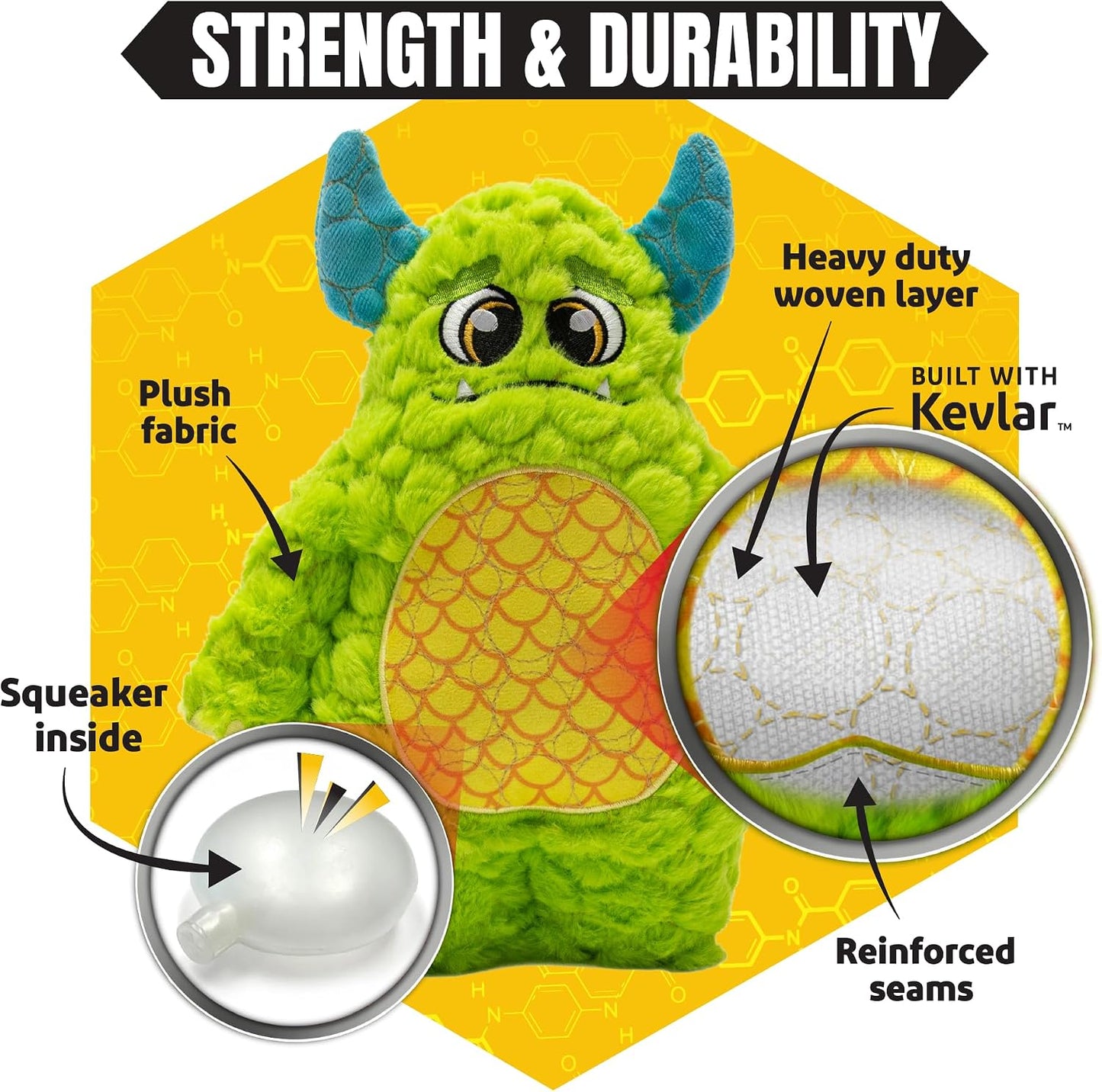 Bite Force monster toy with yellow belly detail