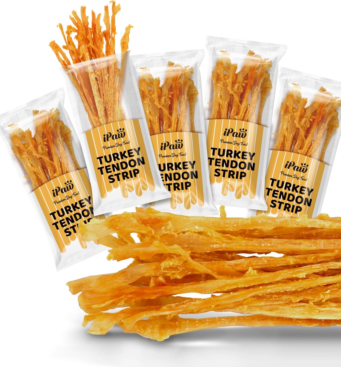 iPaw Turkey Tendons for Dogs, Single Protein, Hypoallergenic, All Natural Human Grade Puppy Chew, Rawhide Alternative Dog Treats, 1 Pack Strip (Large) - Image 9