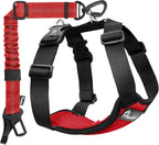 Pawaboo Dog Seat Belt Harness for Car, Dog Car Harness Seatbelt with Double Clips, Adjustable Breathable Pet Vest & Dogs Safety Tether with Elastic Bungee for Small Medium Large Pet, L, Black - Image 11