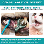Three-sided dog toothbrush for effective plaque removal