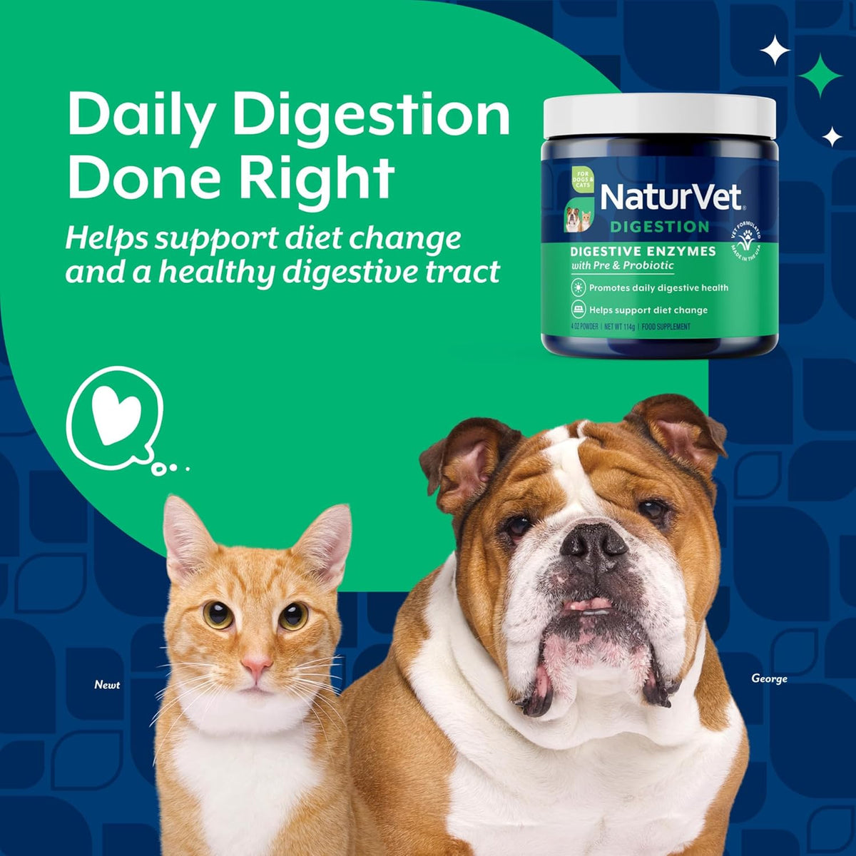 Veterinarian formulated NaturVet digestive enzymes powder container