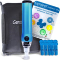 Genteel Plus vacuum lancing device butterfly blue front view for painless diabetes blood testing