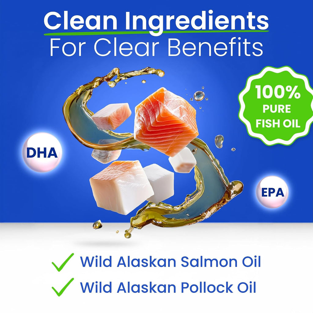 Natural fish oil skin and coat support for dogs and cats nutritional label