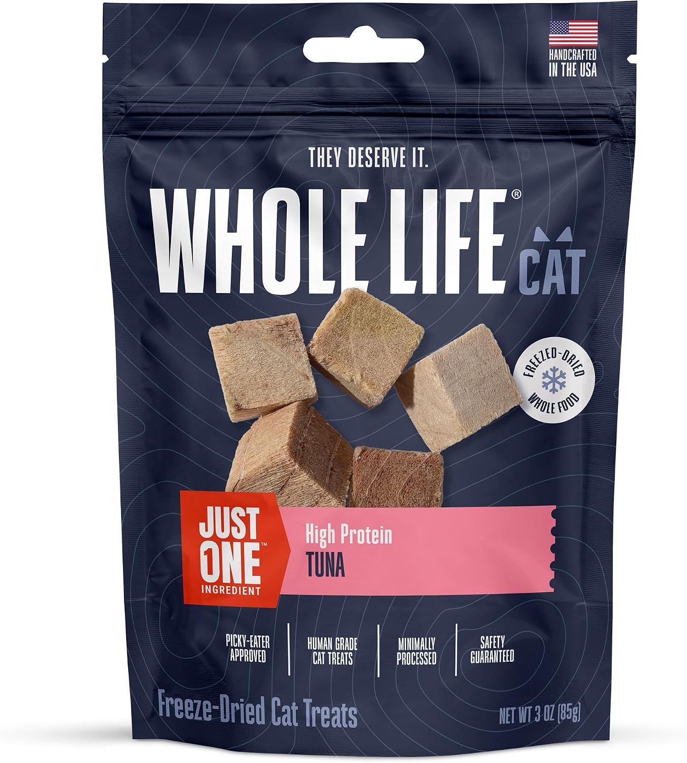 Whole Life Cat Just One Salmon Freeze Dried Cat Treats - Human Grade High Protein Food, Healthy Training Snacks, Freeze Dried Salmon Food Toppers, USA Made Natural Treats - 7.5 oz (Pack of 1) - Image 13