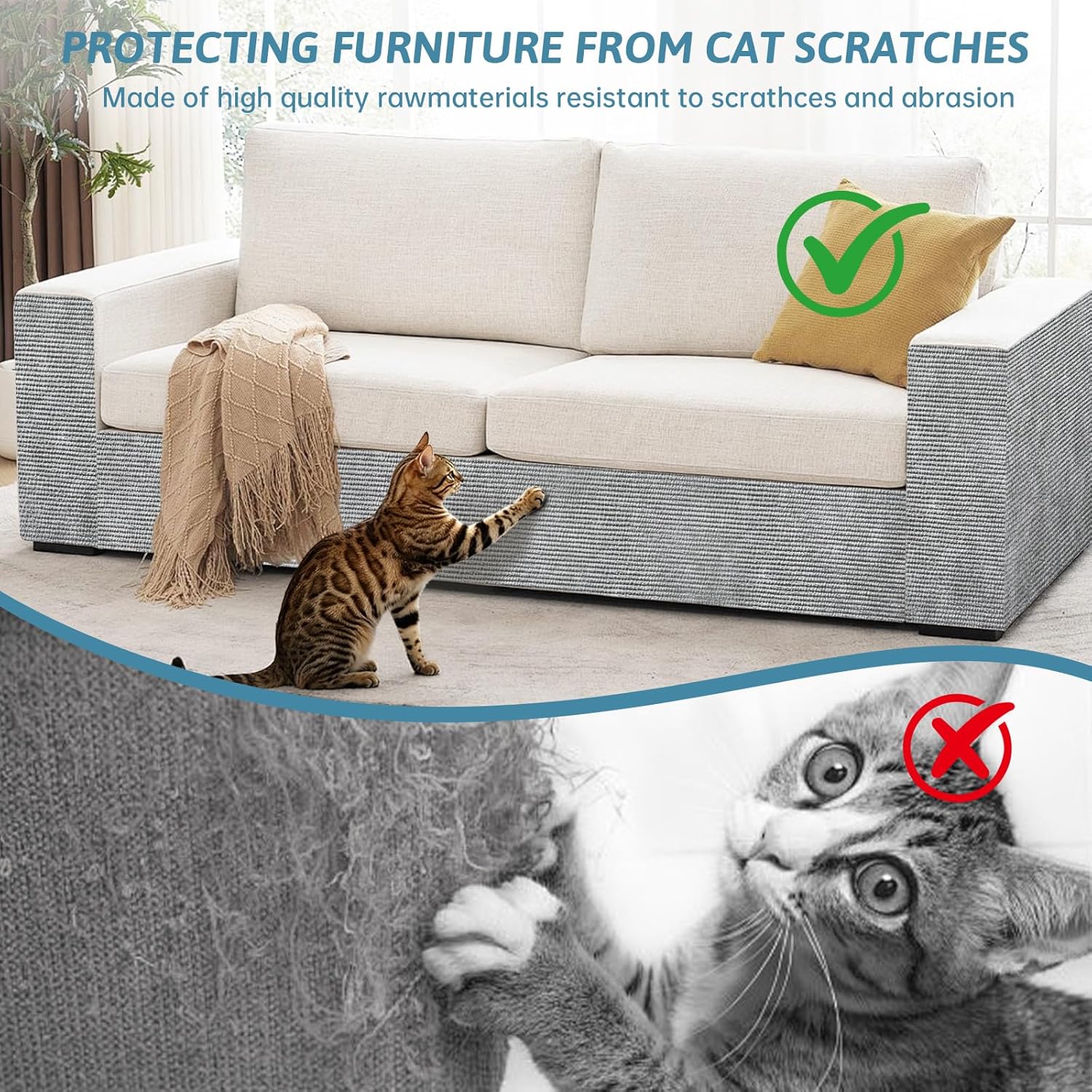 Srebay trimmable furniture protector applied to sofa arm