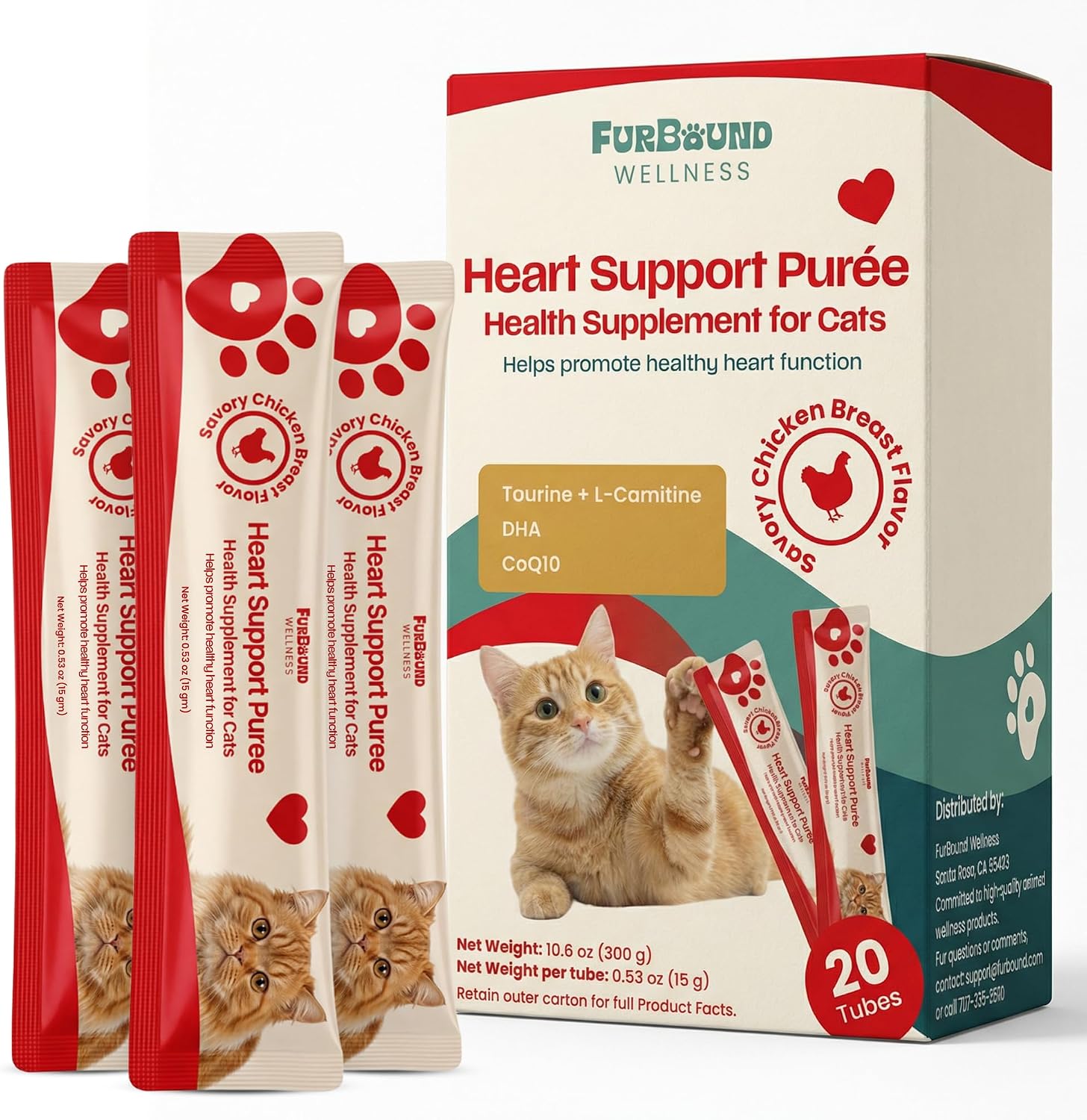 Wellness Kidney Support Pure for Cats - Renal Cat Health Supplement with Taurine, L-Carnitine, CoQ10, B-Complex, Yucca - Phosphorus-Conscious with Savory Chicken Breast Flavor - 10 Tubes - Image 11