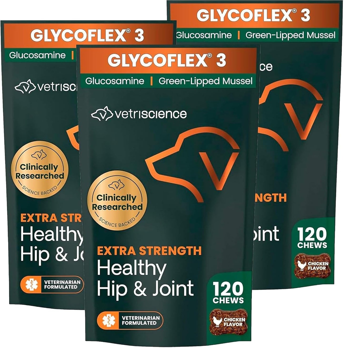 VetriScience Extra Strength Hip & Joint Supplement for Dogs - Supports Joint Health & Mobility, Vet-formulated w/Glucosamine, MSM & Green-Lipped Mussel - Chicken Flavor, 120 Chews - Image 12