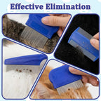 Compact and portable arrangement of the Yolev pet flea and tick comb set for travel use.