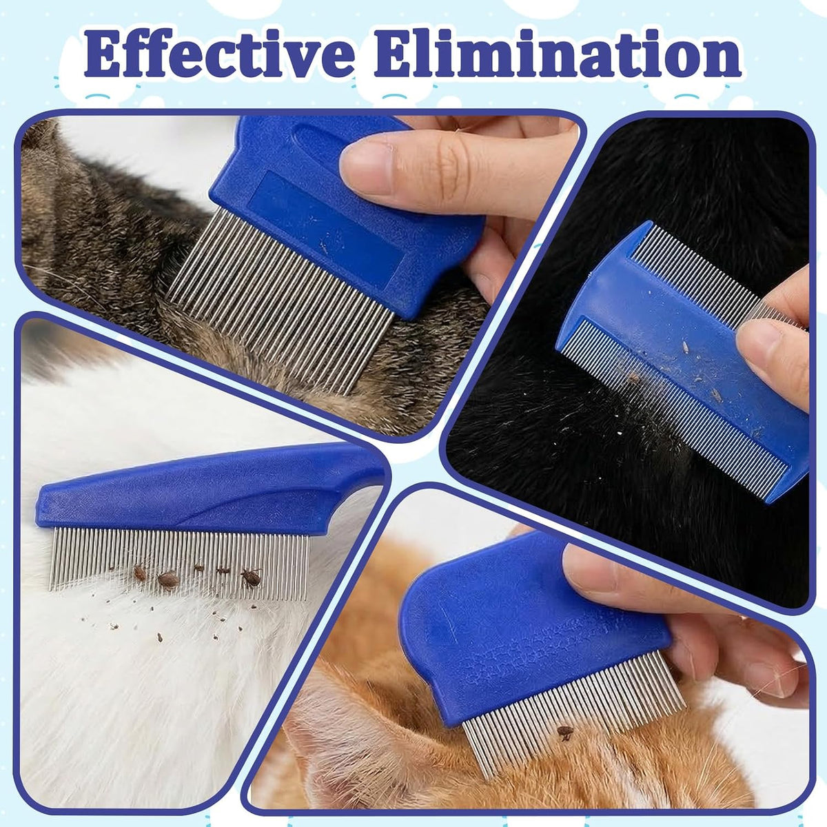 Compact and portable arrangement of the Yolev pet flea and tick comb set for travel use.
