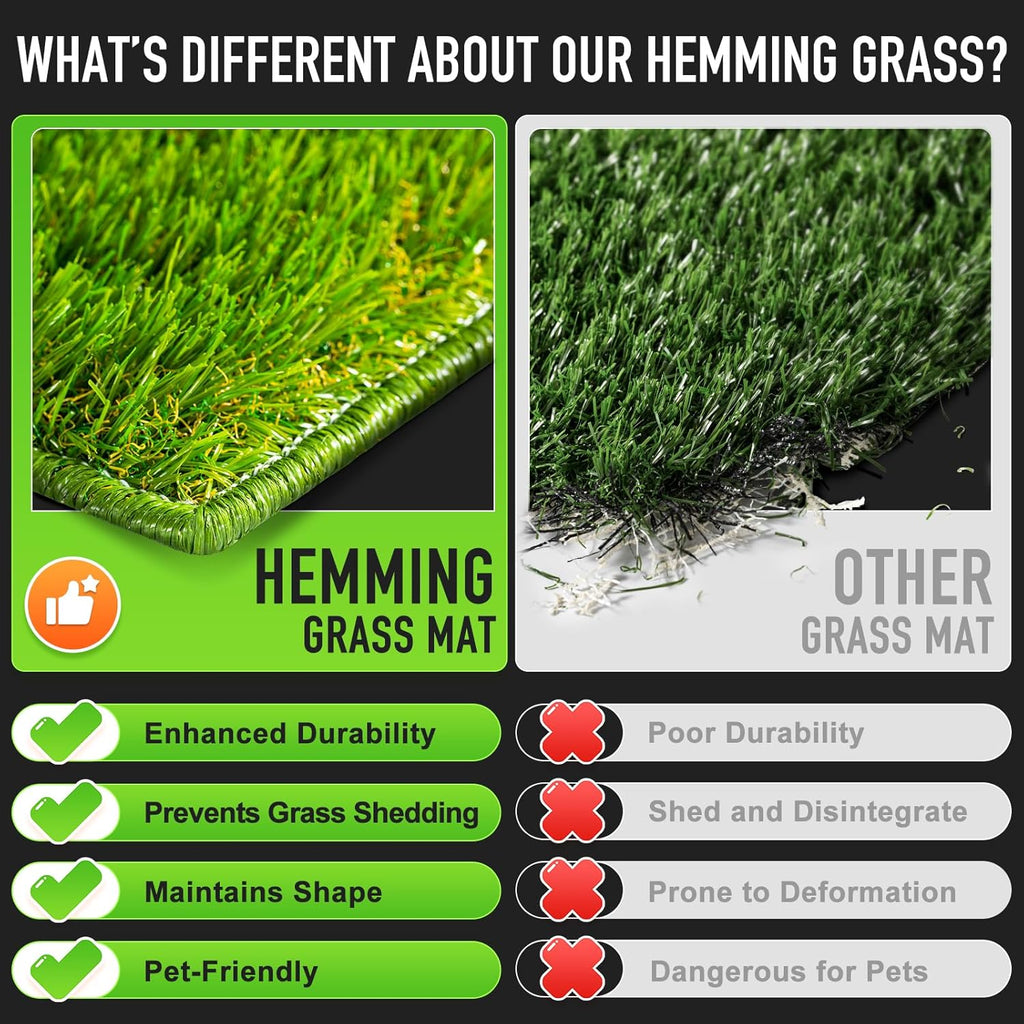 Three-layer system showing tray and artificial grass
