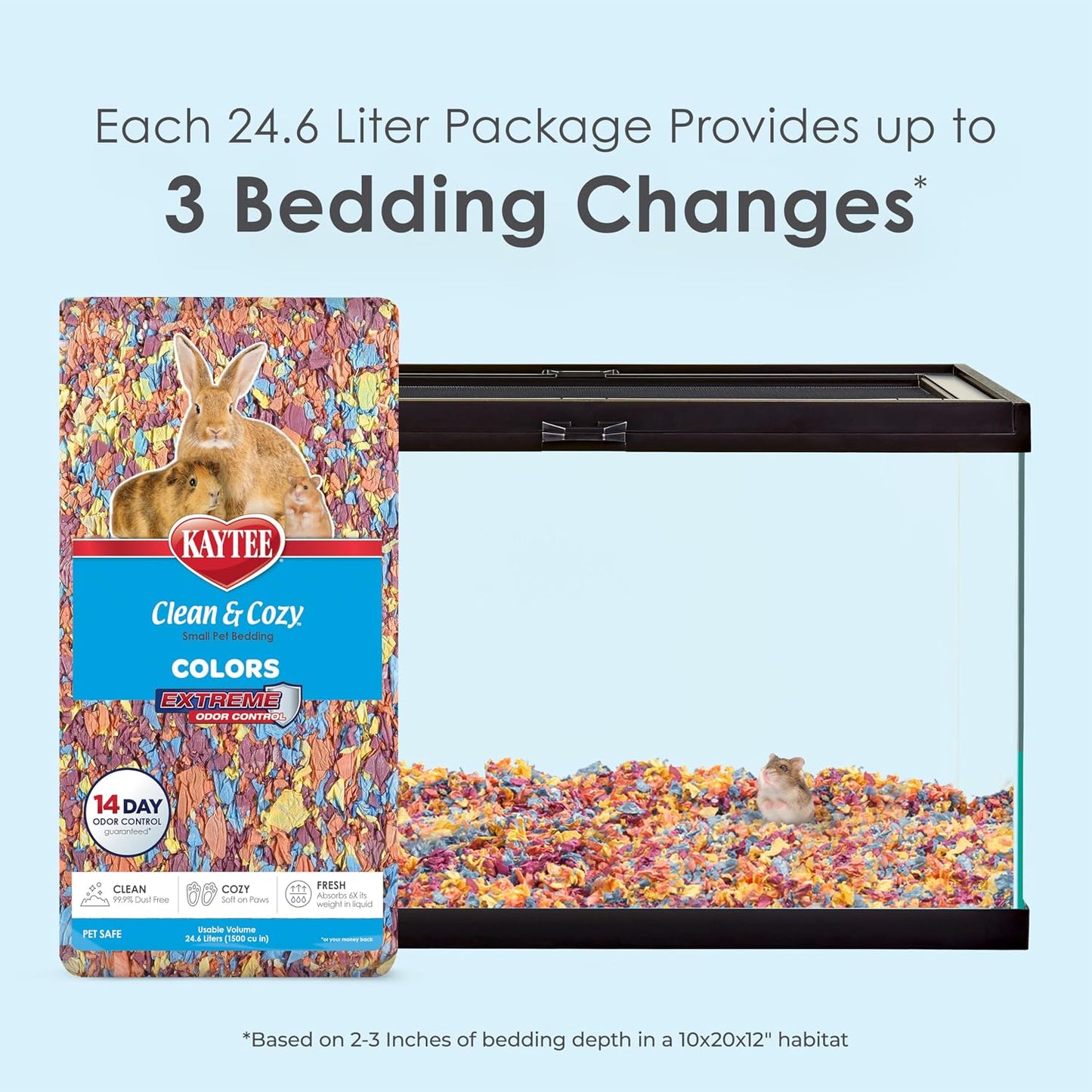 Kaytee Clean and Cozy small animal bedding packaging details