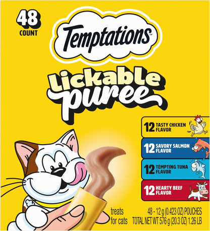 Temptations Creamy Puree Squeezable Lickable Cat Treats, Wet Cat Treats with Chicken, 0.42 oz. Tubes, 16 Count - Image 12